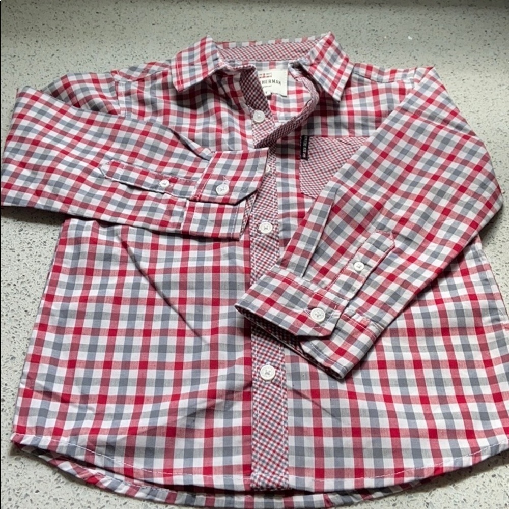 Ben Sherman Checkered Button Down Dress Shirt Toddler Size 3